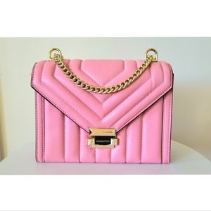 NWT⭐️Michael Kors Whitney Large Shoulder Crossbody bag Carnation Pink leather
